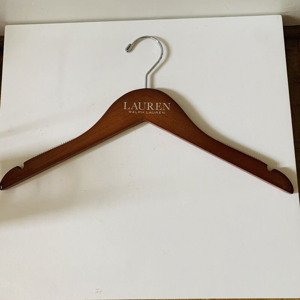 Lot of 10 Ralph Lauren Polo 15.5” Wood Hangers Dress Shirt Vintage Brand New